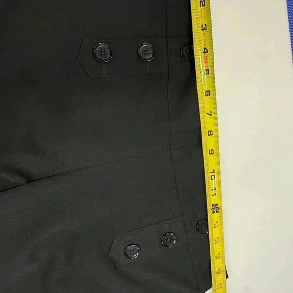 Express design studio women’s black pants button sailor front straight leg sz8 - Picture 5 of 8